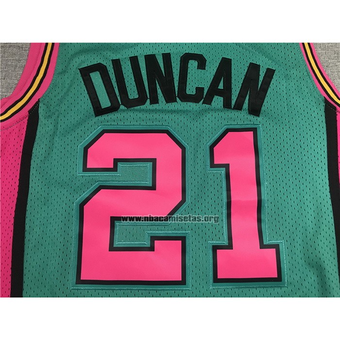 Camiseta San Antonio Spurs Tim Duncan NO 21 Mitchell & Ness 1998-99 Verde